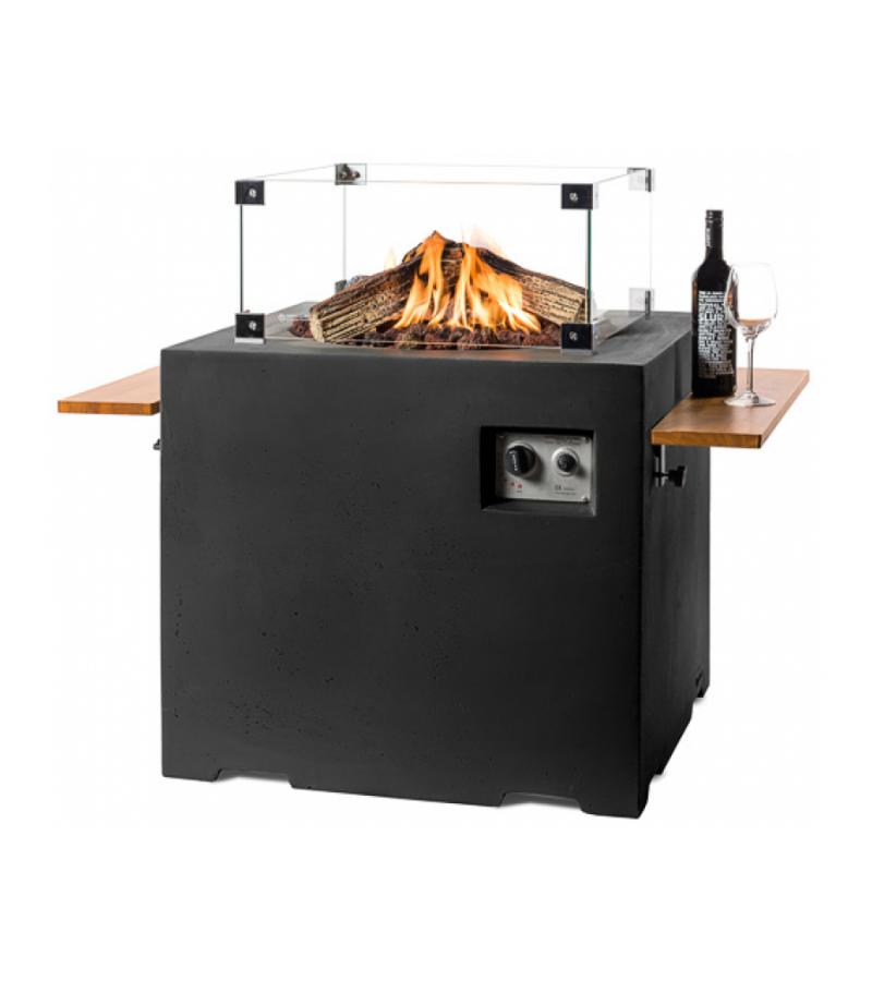 Cocoon vuurtafel lounge&dining vierkant zwart