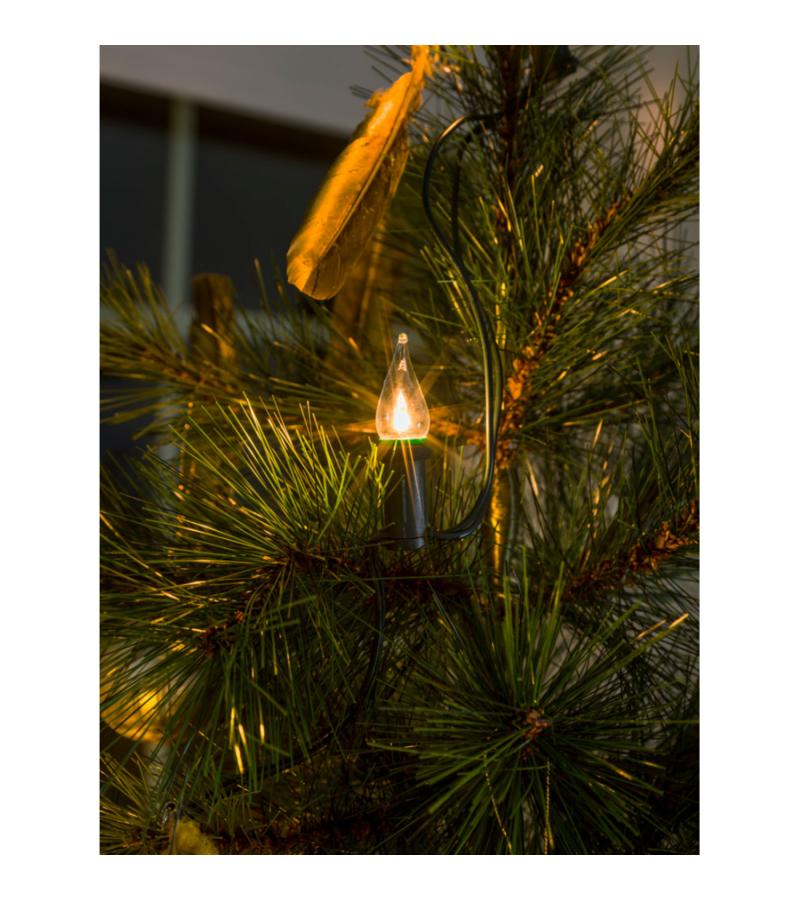 Kerstboomverlichting met 30 vlamvormige kaarslampen