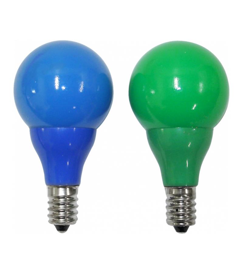 LED lichtbron e14 groen - blauw voor feestverlichting