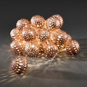 LED deco lichtsnoer bronzen metalen ballen