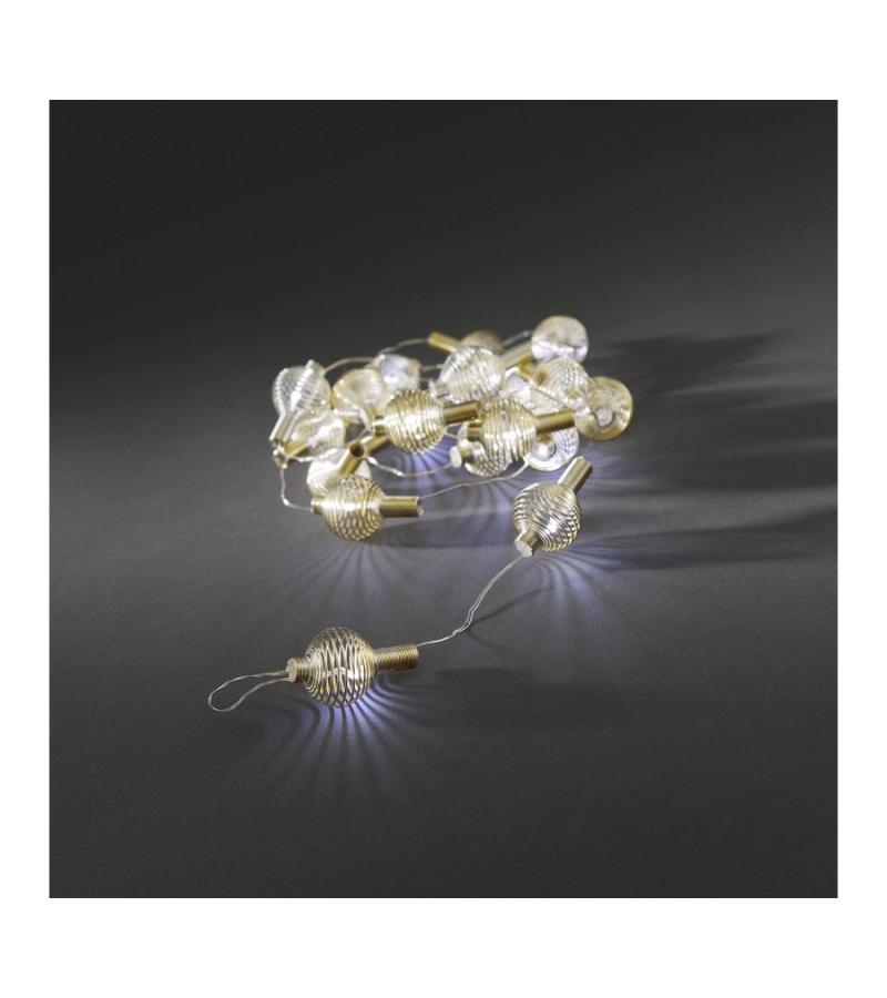 LED deco lichtsnoer gouden metaalbollen