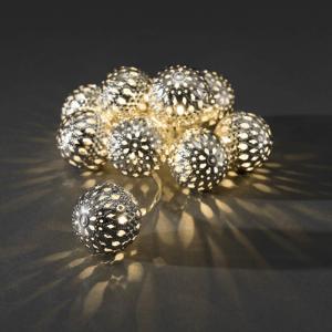 LED-lichtketting metalen bol zilver 10-lamps