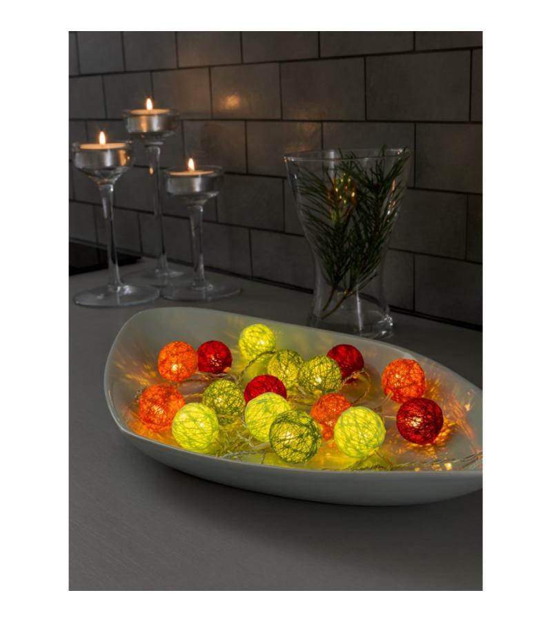 LED cotton balls lichtsnoer multicolor 3.5cm