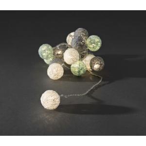 LED decoratieve lichtsnoer gekleurde textielbollen 3.5cm