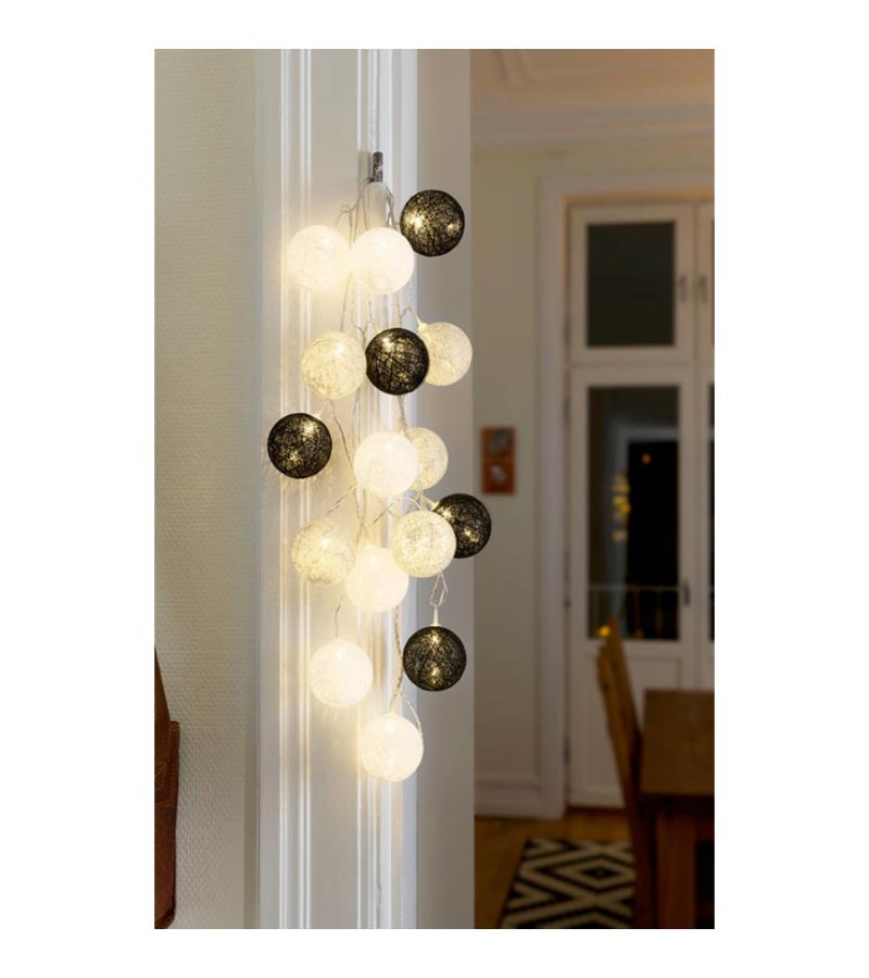 LED cotton balls lichtsnoer monochrome 6cm