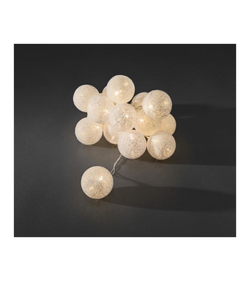 LED cotton balls lichtsnoer wit 6cm
