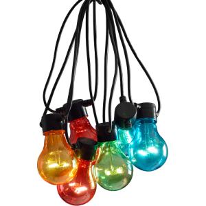 LED feestverlichting met gekleurde lampen - 14.5 meter - 10 lampen