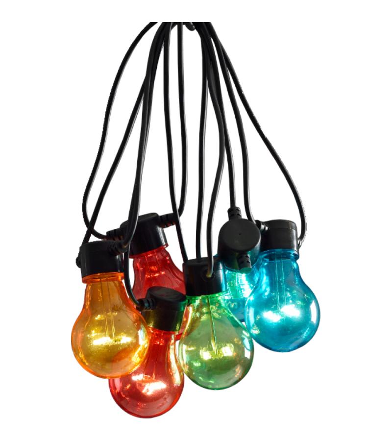 LED feestverlichting met gekleurde lampen