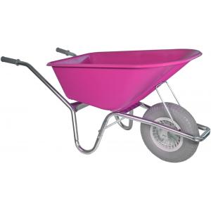 Afbeelding Kruiwagen gecoat 100 liter fuchsia - Anti-lek band door Tuinexpress.nl