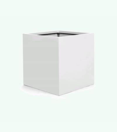 Argento plantenbak Cube XL glanzend wit