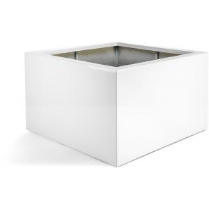 Afbeelding Argento plantenbak Low Cube glanzend wit door Tuinexpress.nl