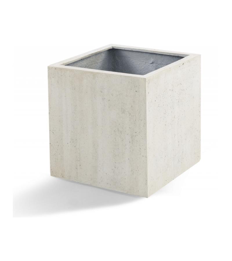 Grigio plantenbak Cube L antiek wit betonlook