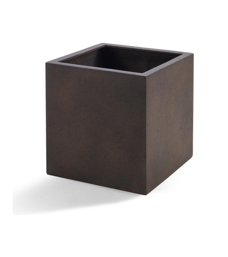 Grigio plantenbak Cube L roestig metaal betonlook