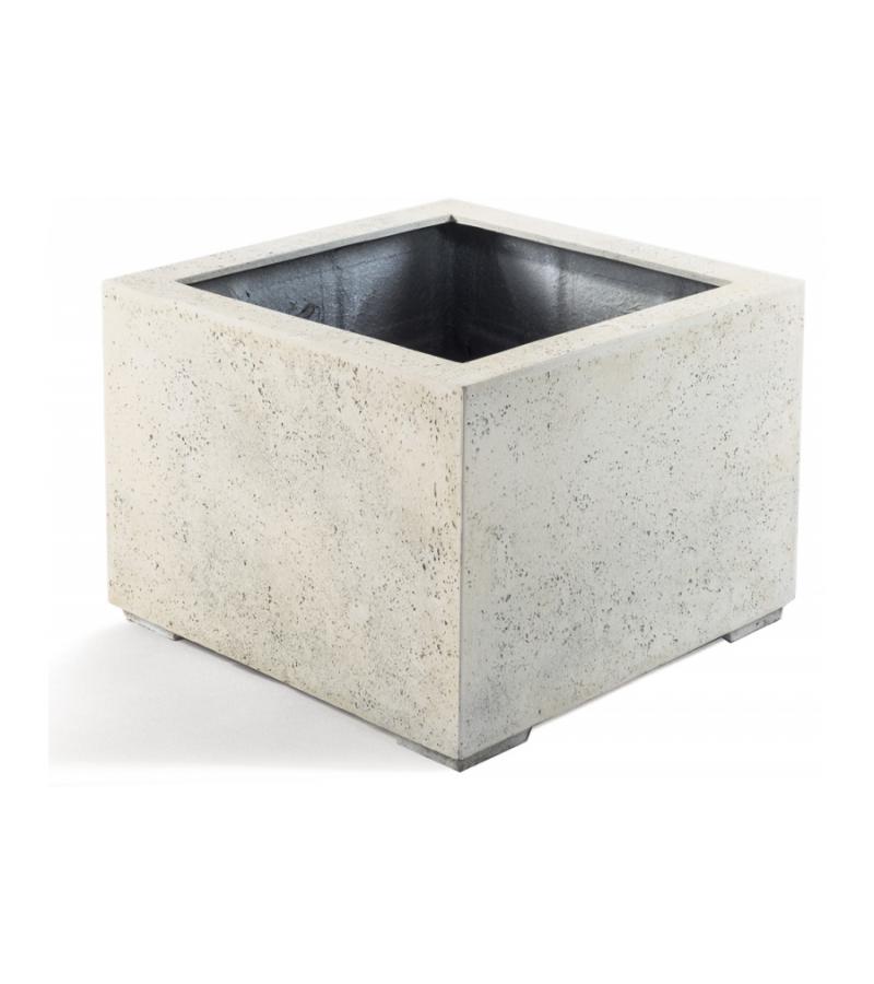 Grigio plantenbak Low Cube S antiek wit betonlook