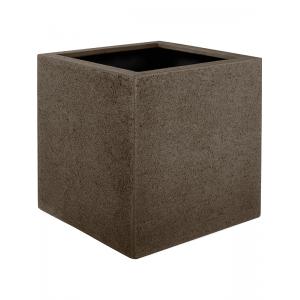 Luca Lifestyle vierkante plantenbak Struttura 20x20x20 cm bruin