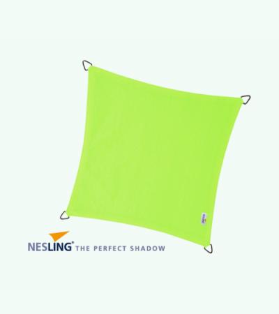 Nesling Coolfit schaduwdoek vierkant lime groen 3.6 x 3.6 x 3.6 meter