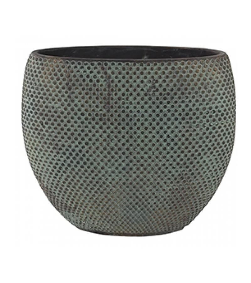 Planter fay blue gold bloempot binnen 36 cm ovaal