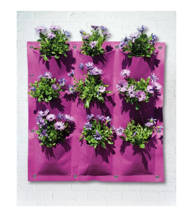 Plantentas voor verticaal tuinieren paars