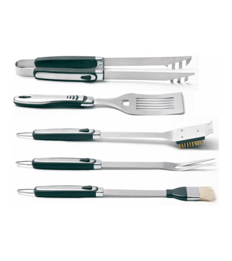 5-delige rvs bbq set soft grip