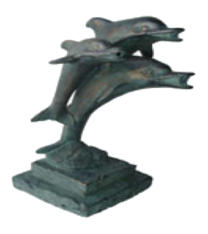 Dolfijn groot spuitfiguur brons