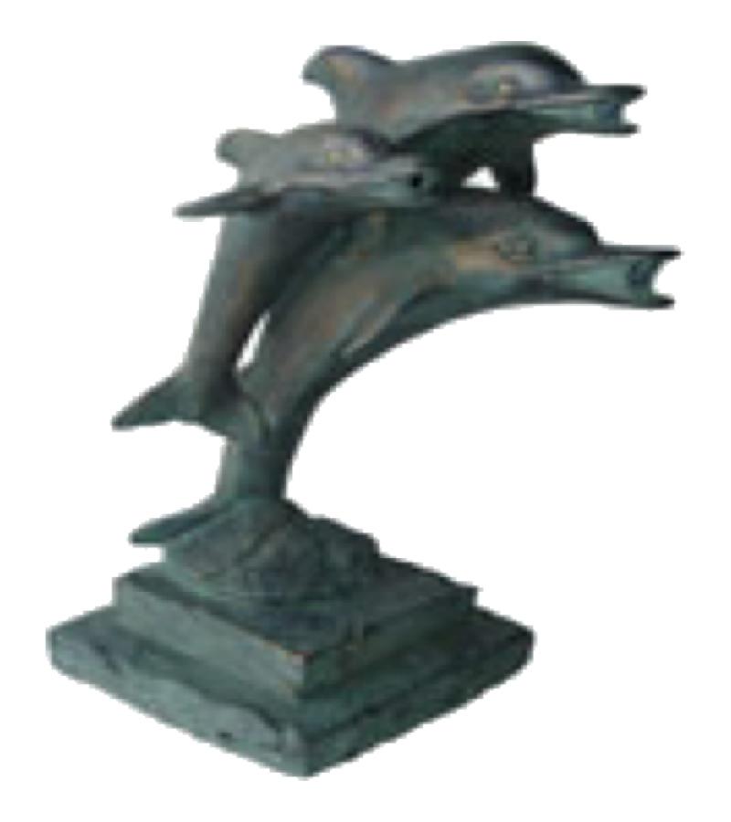 Dolfijn klein spuitfiguur brons