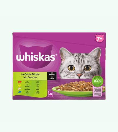 Mix selectie in saus maaltijdzakjes multipack 12x85g dierensnack - whiskas