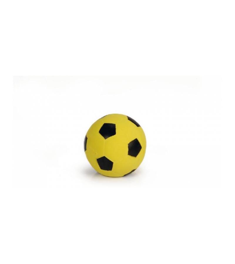 Latex voetbal zwart/geel hondenspeelgoed