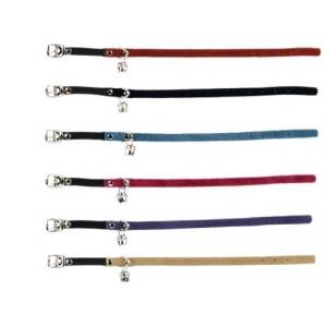 Kattenhalsband suede rood