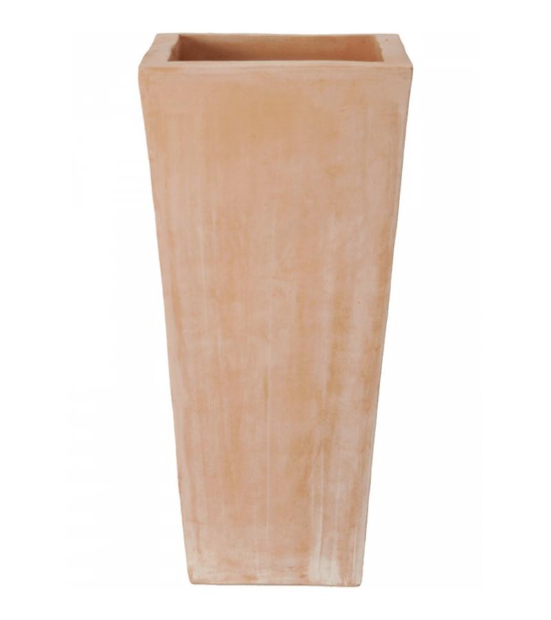 Terracotta bloempot kubis 33x33x70 cm Potmaat 31