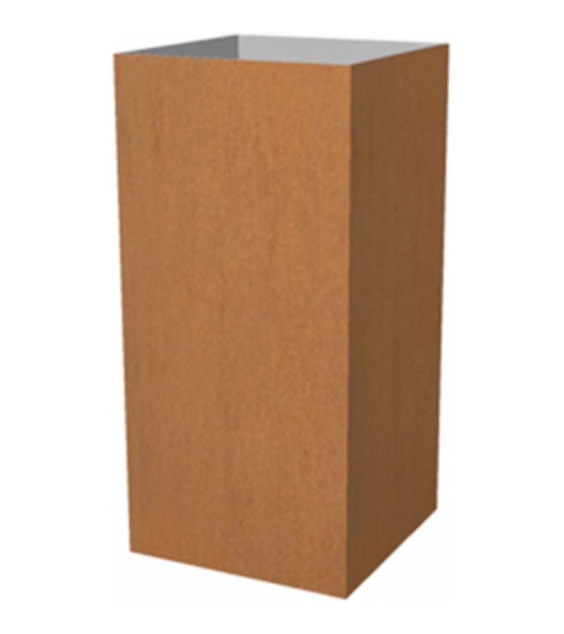 Cortenstaal plantenbak Trend hoog 62x30x30cm op wielen