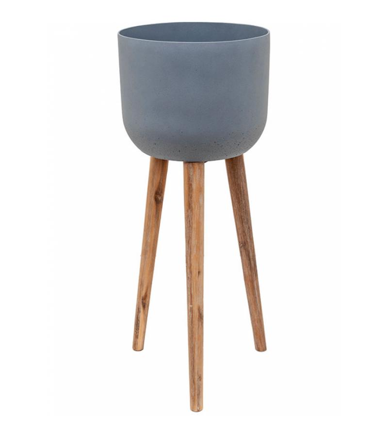 Refined Retro bloempot op poten 86x36cm grijs