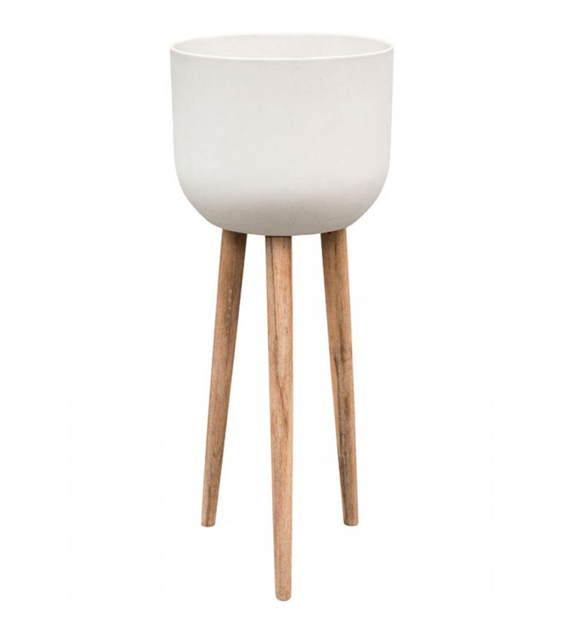 Refined Retro bloempot op poten 97x40cm wit