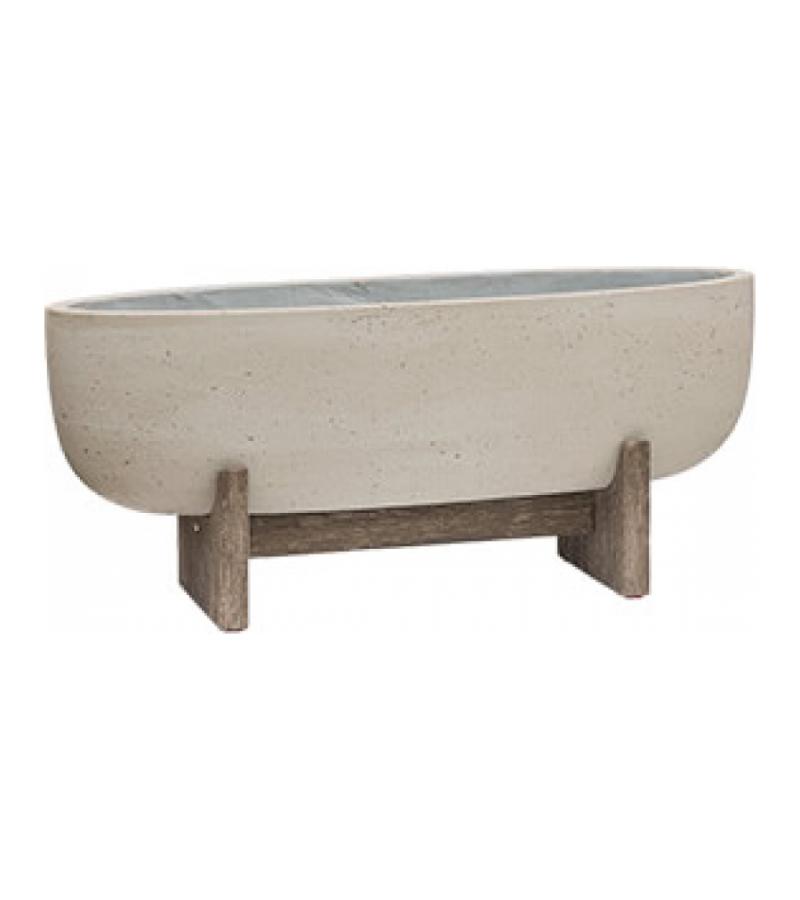 Pottery Pots Shelby M beige washed 75 cm ovale bloempot op poten