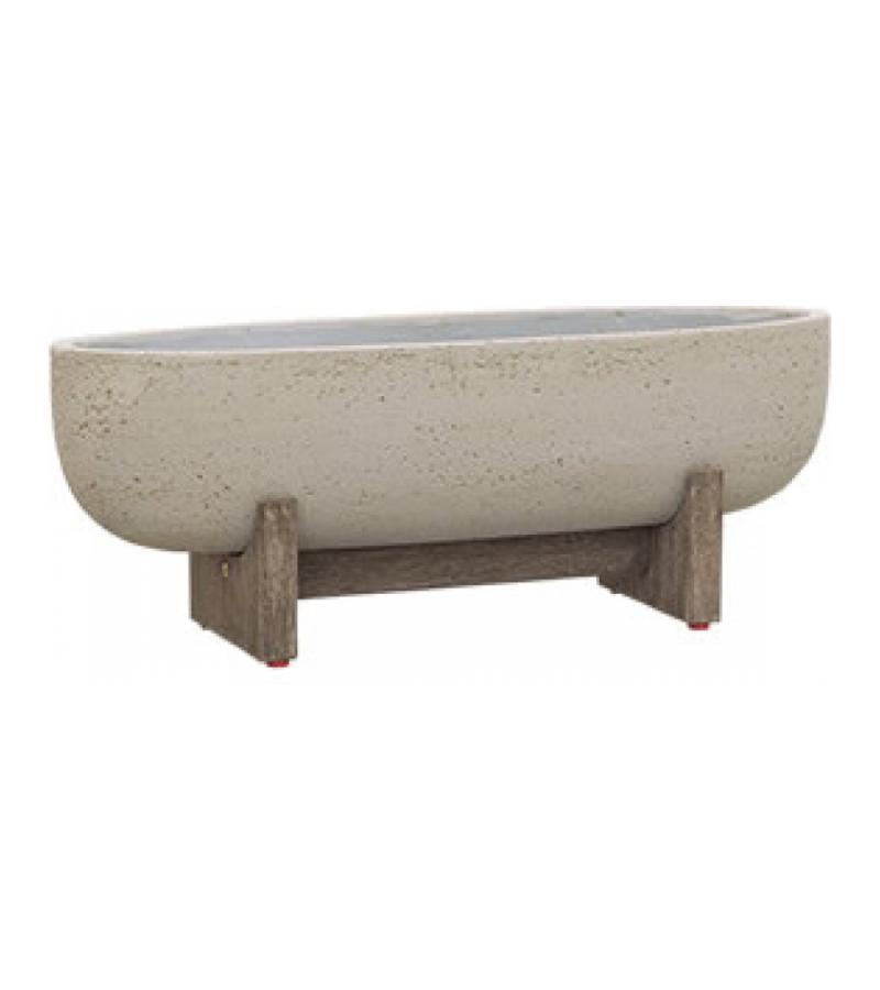 Pottery Pots Shelby S beige washed 64 cm ovale bloempot op poten