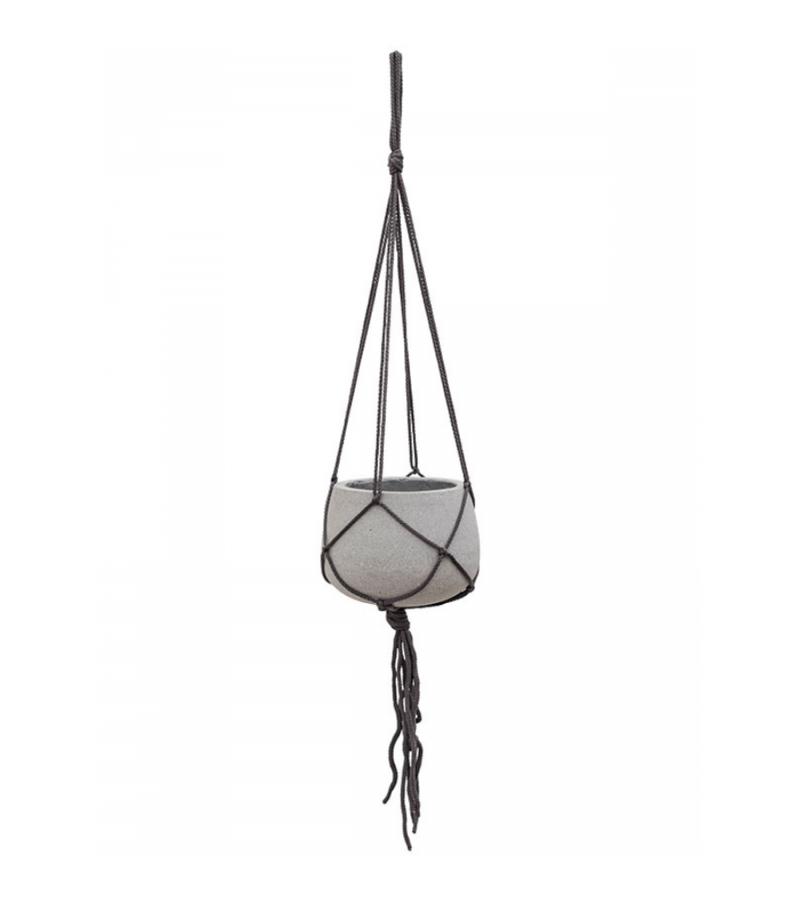 Stone Eco-line hangpot 20x15 cm lichtgrijs