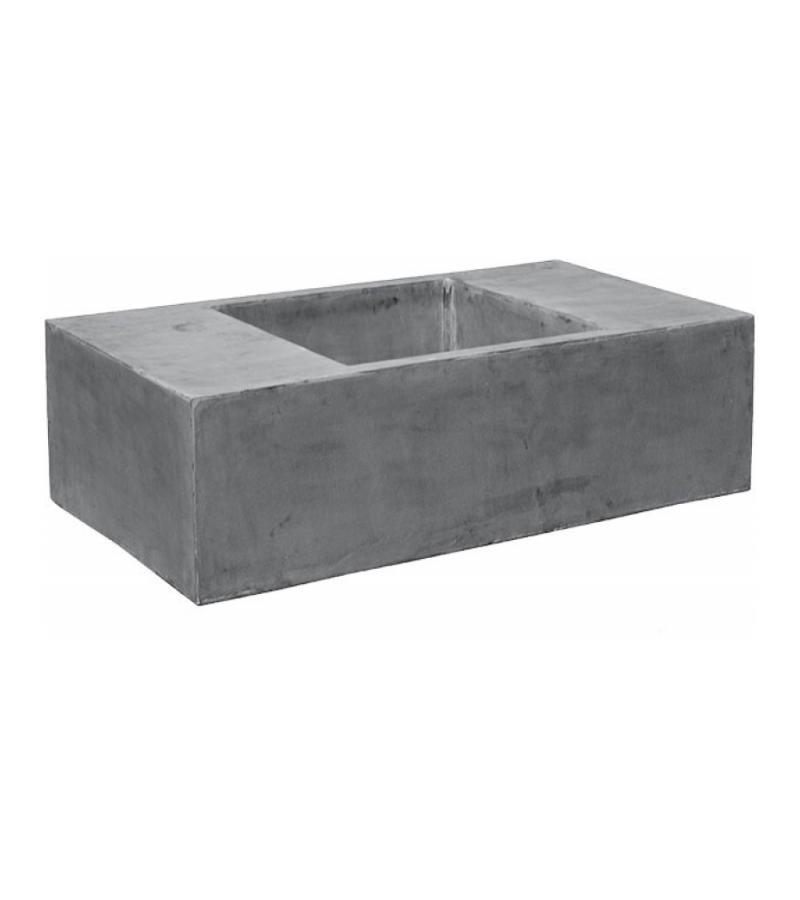 Tuinbank met bloembak betonlook grijs 150x80x45 cm