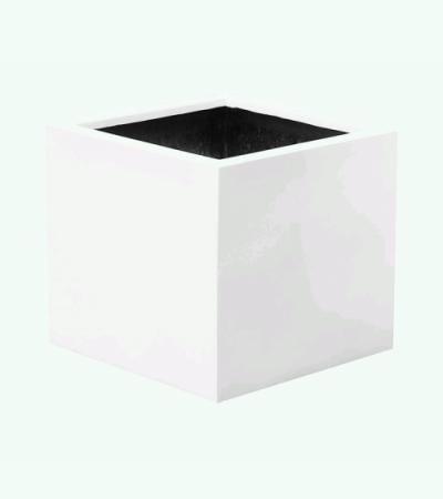 Pottery Pots Glossy Block 60x60x60 cm wit vierkante plantenbak