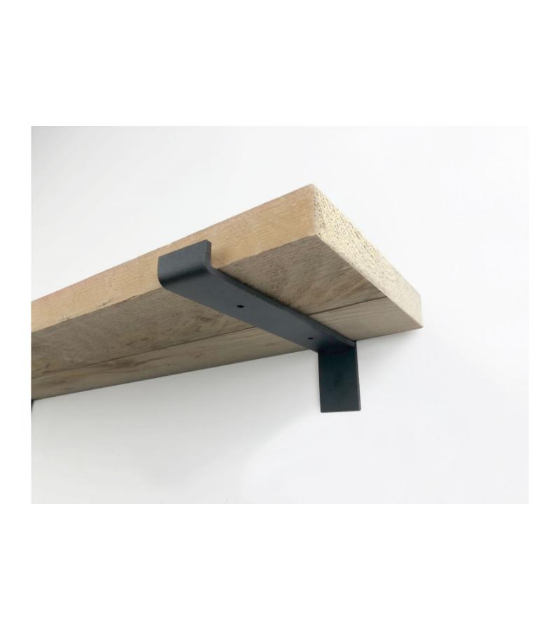 Steigerhout wandplank gebruikt 120 x 20 cm met industirele plankdragers
