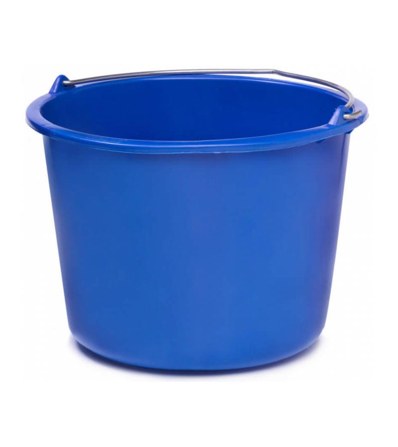 Kunststof emmer met beugel blauw 12 liter