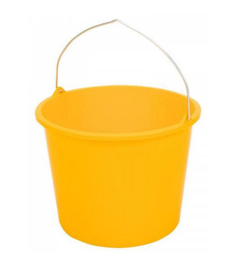 Kunststof emmer met beugel geel 12 liter