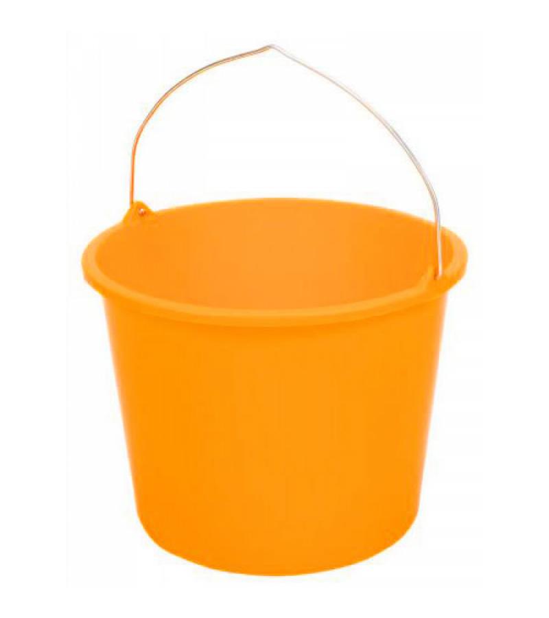 Kunststof emmer met beugel oranje 12 liter