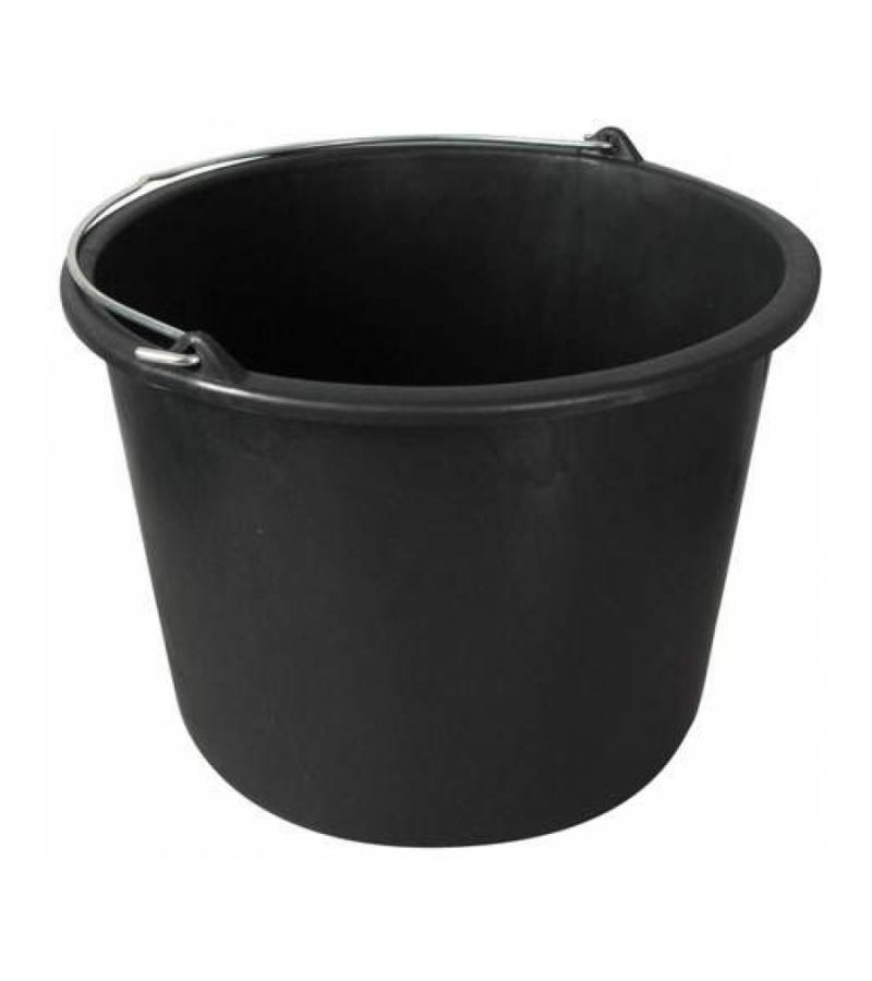 Kunststof emmer met beugel zwart 12 liter