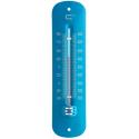 Metalen thermometer 19 cm blauw voor gebruik binnen en buiten