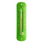Metalen thermometer 19 cm groen voor gebruik binnen en buiten
