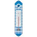 Metalen thermometer Alpen 29 cm blauw voor gebruik binnen en buiten
