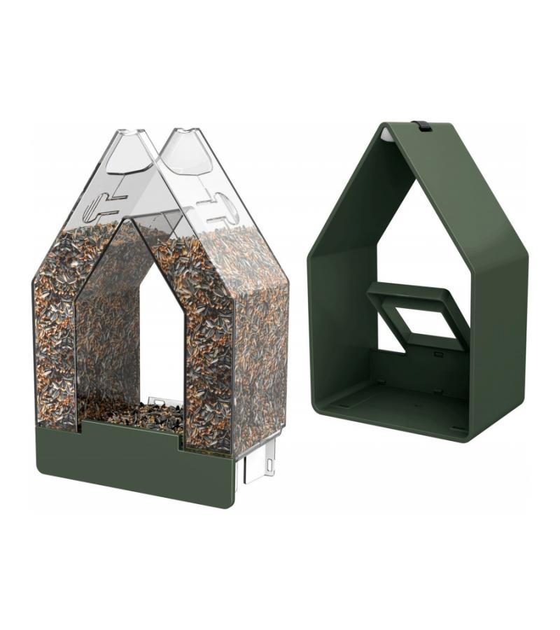 Landhaus Vogelvoederhuisje dispenser - mosgroen