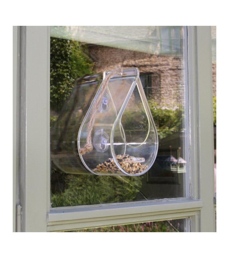 Vogelvoederhuis druppelvorm - perspex