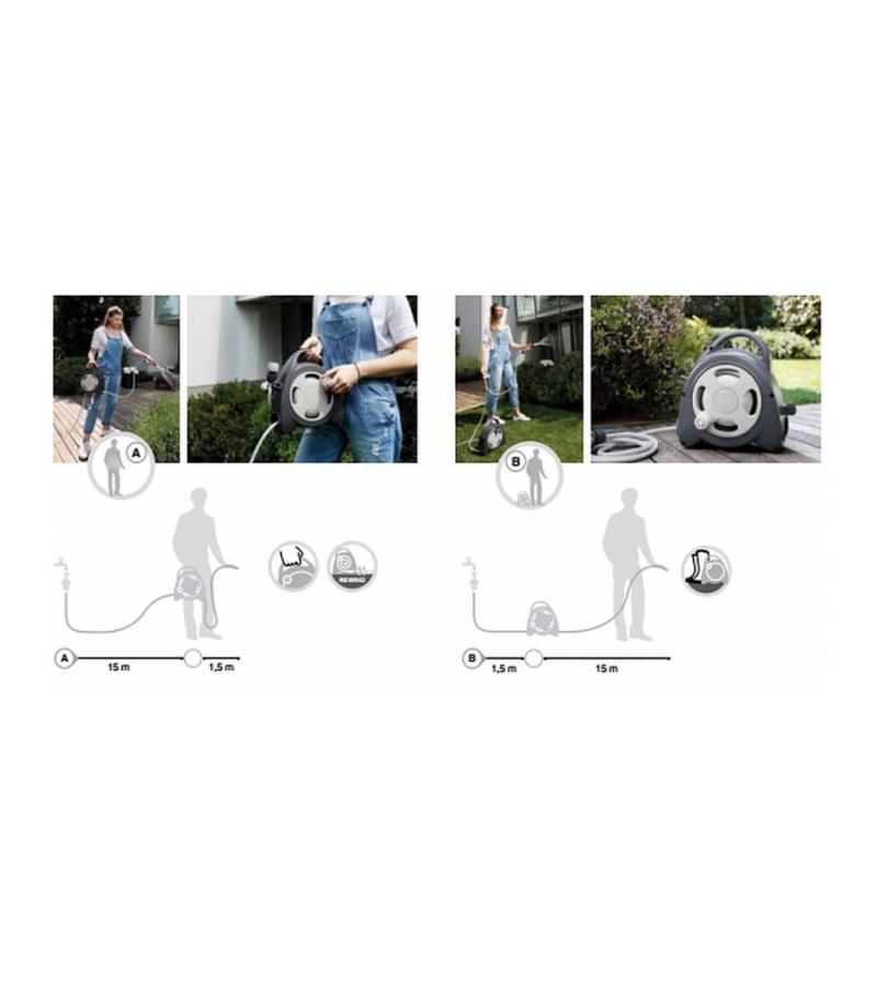 Slanghaspel 16,5 m Maxi Aqua Bag - witgrijs