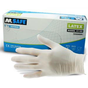 M-Safe Handschoenen Gepoederd Latex Medium Transparant 100 Stuks