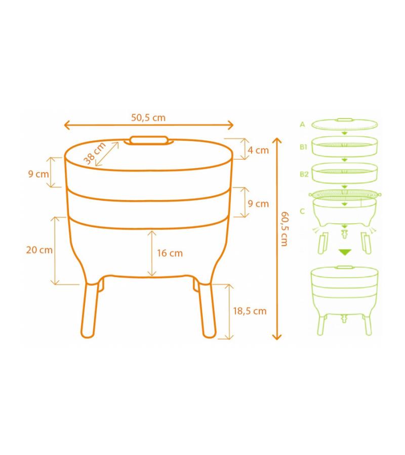 Wormenbak composter - bruin